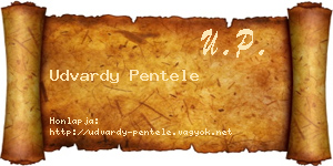 Udvardy Pentele névjegykártya